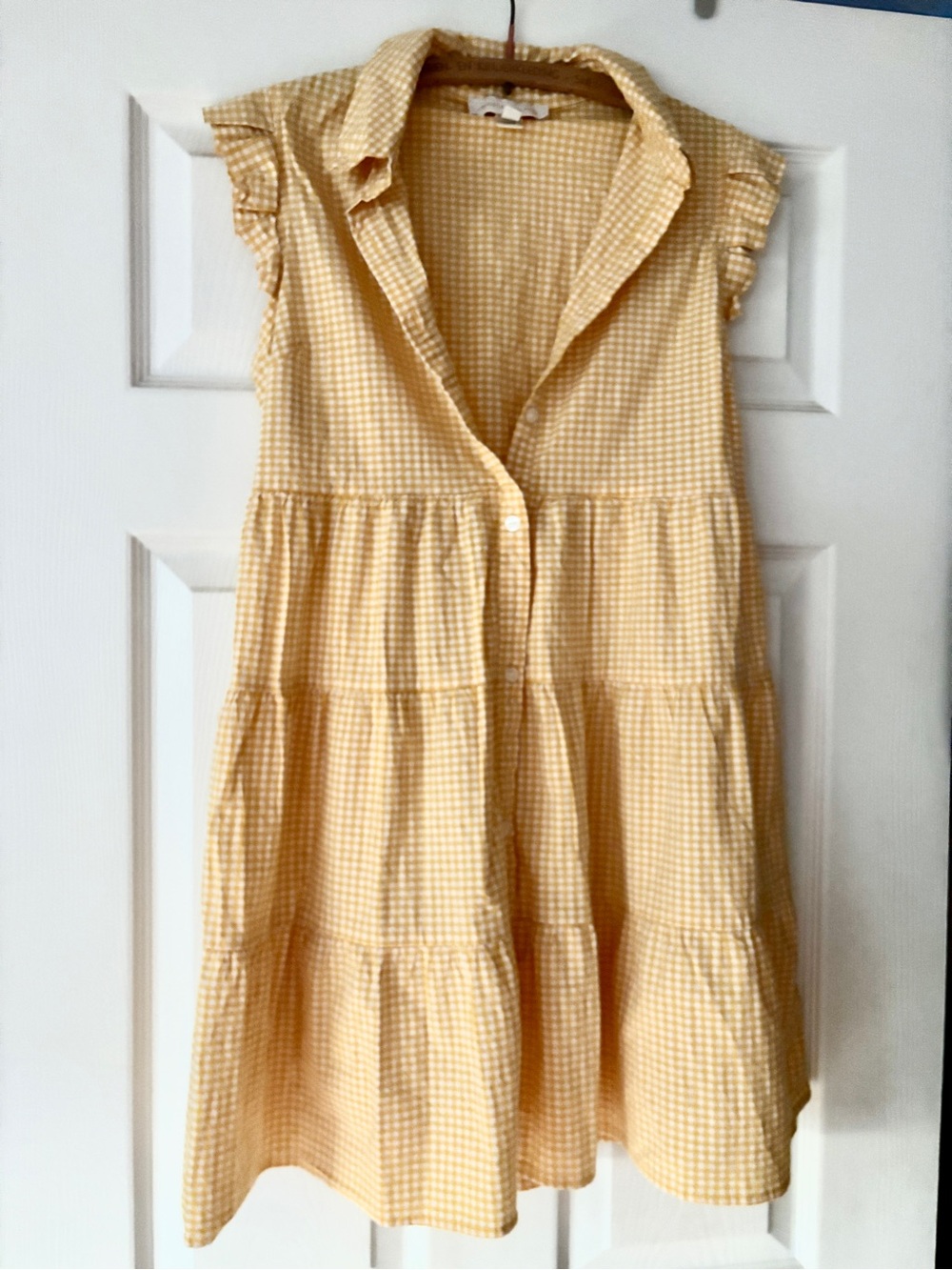 34. Monteau Gingham Tiered Dress, size s-m